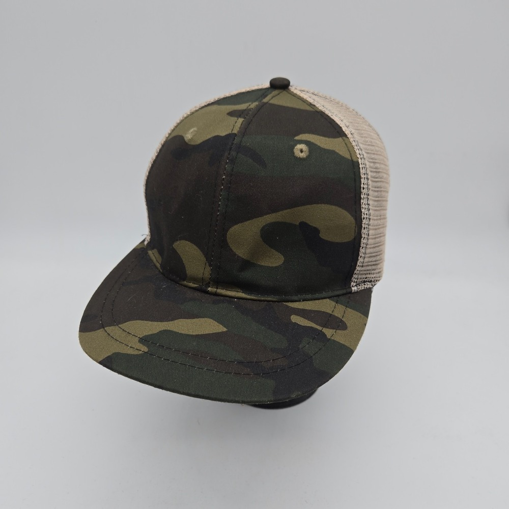 Infinity Hunting Camo Snapback Hat Baseball Cap Green Beige Mesh Trucker OSFA
